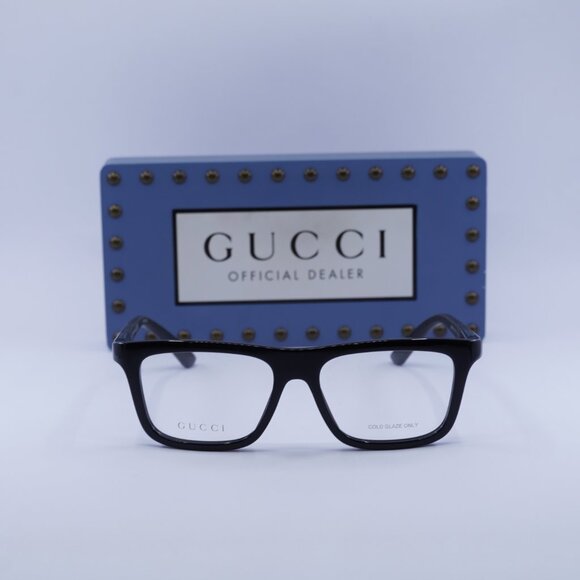 Gucci GG1737O 001 Rectangle Eyeglasses - Black 54mm - Picture 2 of 11